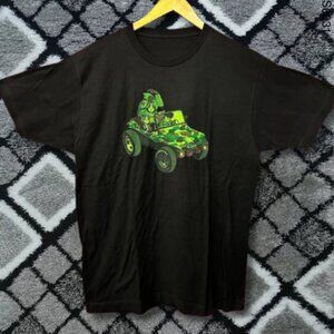 Black – Military Jeep Cartoon Graphic Tee Army Style Illustration